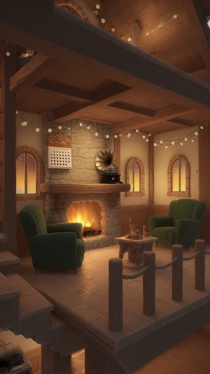 A fireside living room inside CoupleTime