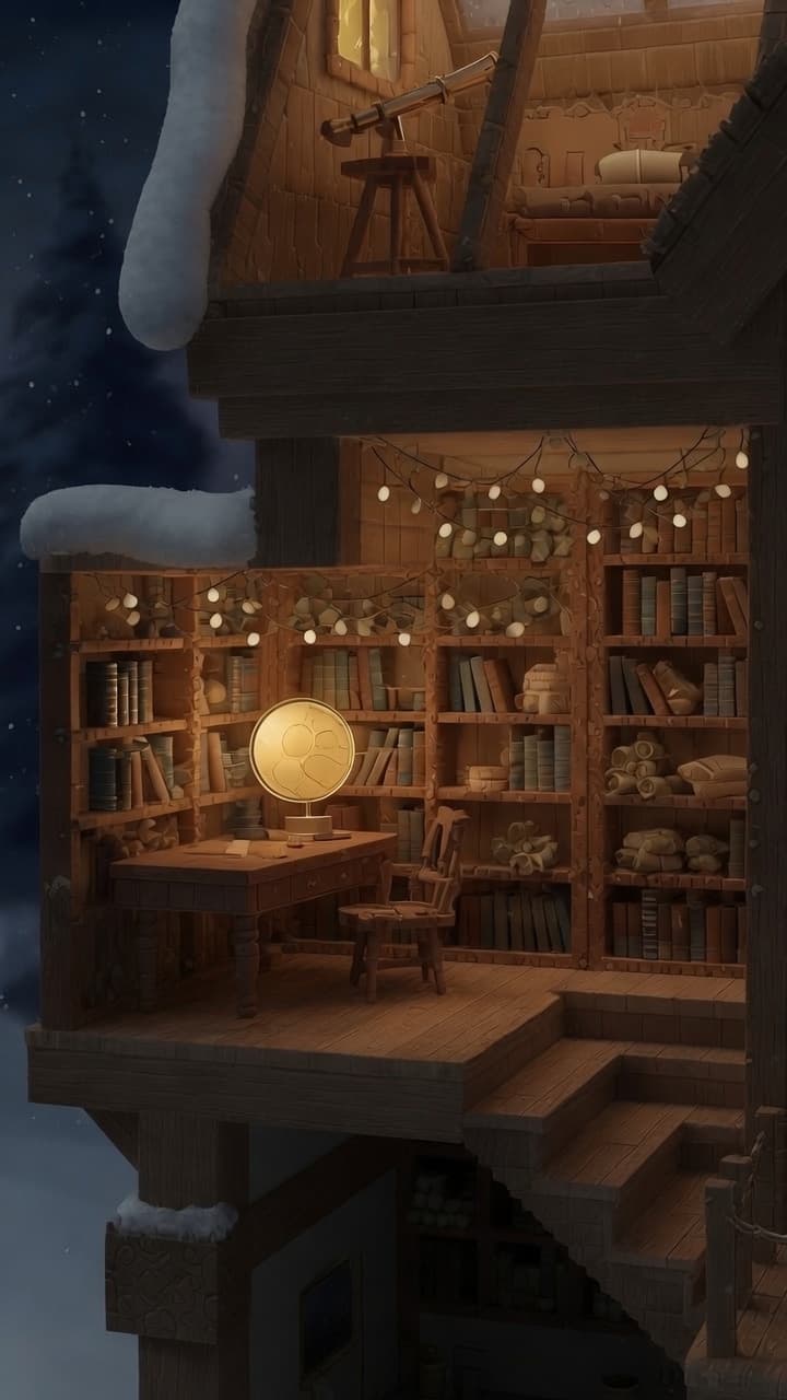 A book-lined study inside CoupleTime